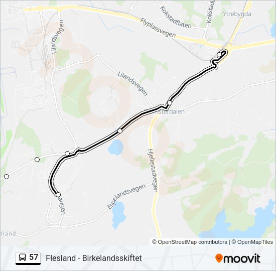 57 Bus Line Map