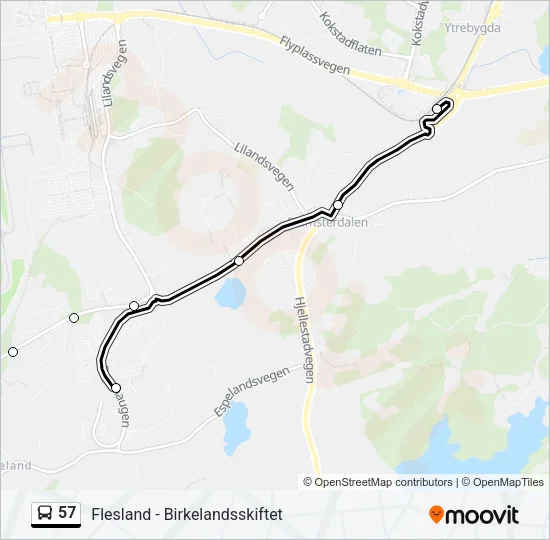 57 Bus Line Map