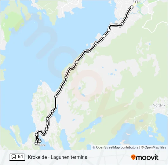 61 Bus Line Map