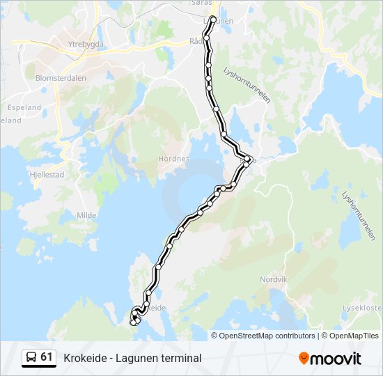61 Bus Line Map