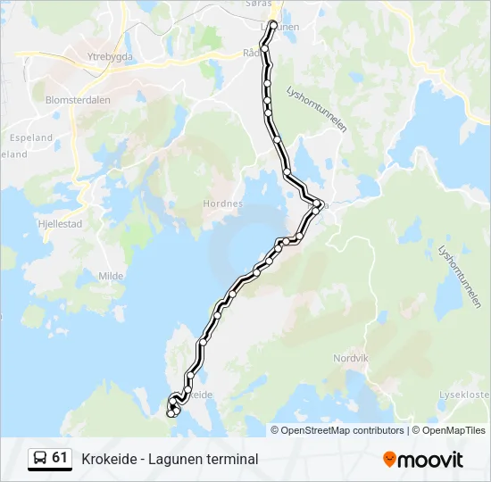 61 Bus Line Map