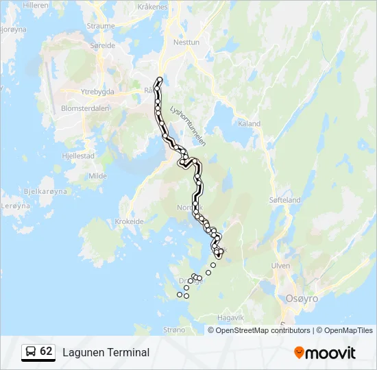 62 Bus Line Map