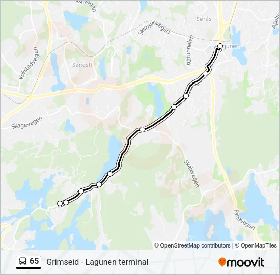 65 Bus Line Map