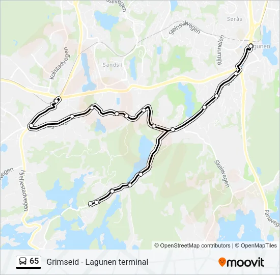 65 Bus Line Map