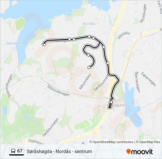 67 Bus Line Map