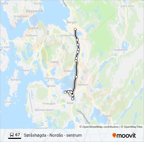 67 Bus Line Map