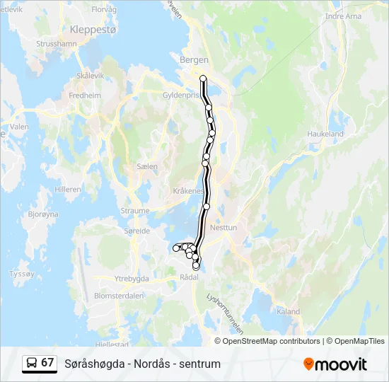 67 Bus Line Map
