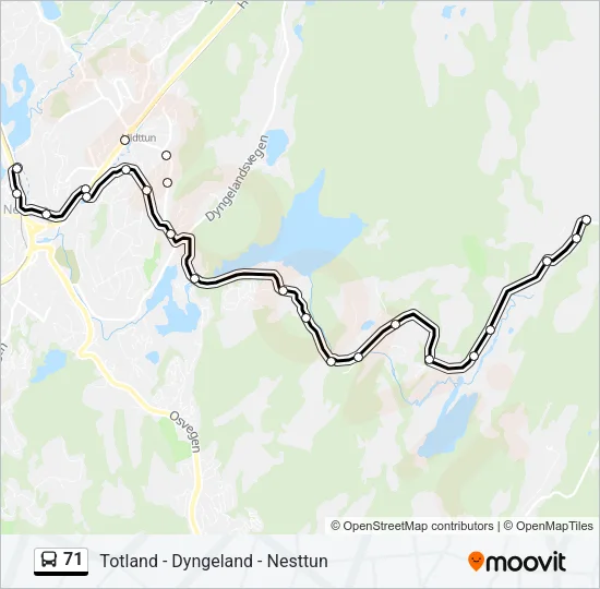 71 Bus Line Map