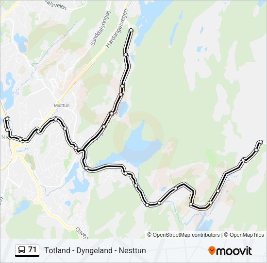 71 Bus Line Map