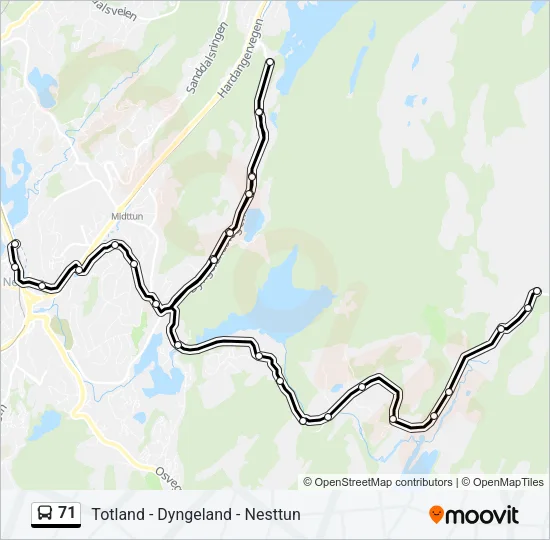 71 Bus Line Map