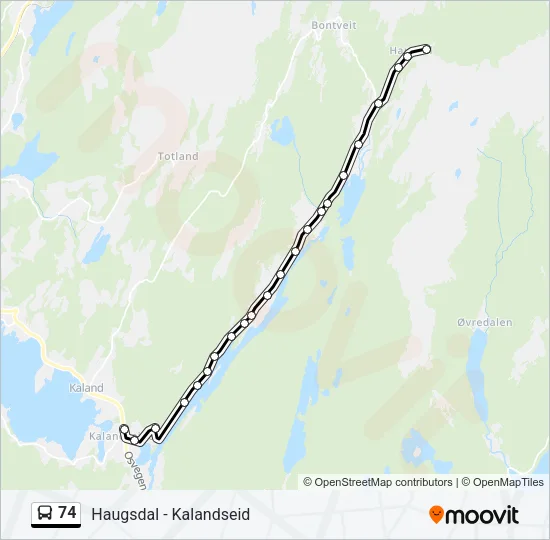 74 buss Linjekart