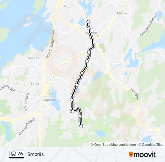 76 Bus Line Map