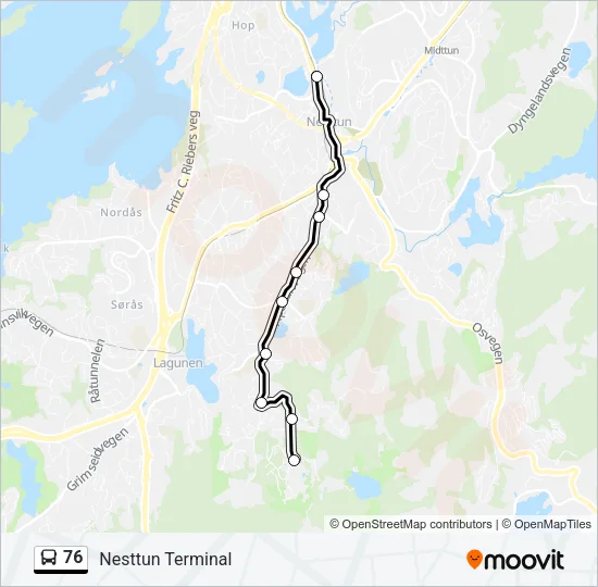 76 Bus Line Map