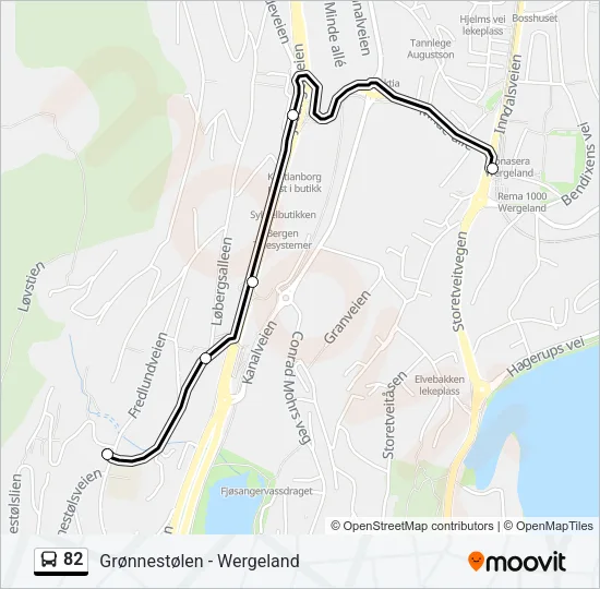 82 Bus Line Map