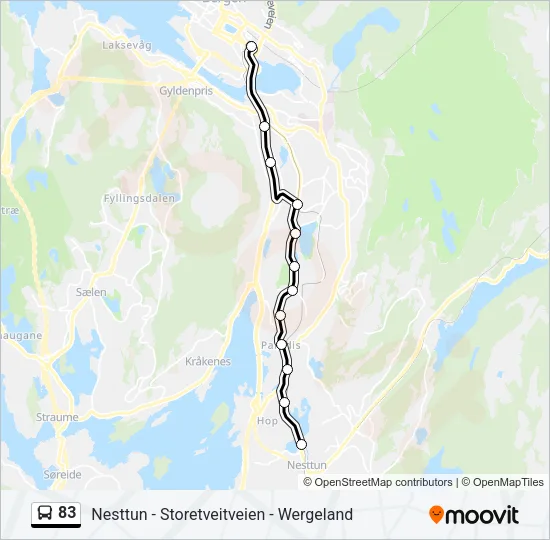 83 Bus Line Map