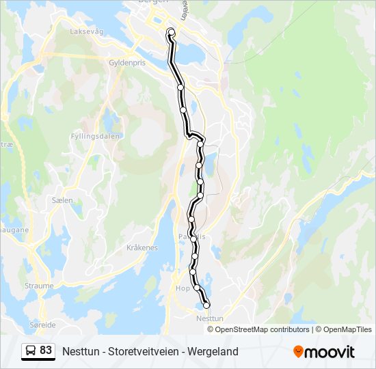 83 bus Line Map