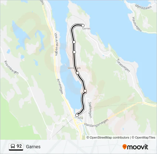 92 Bus Line Map
