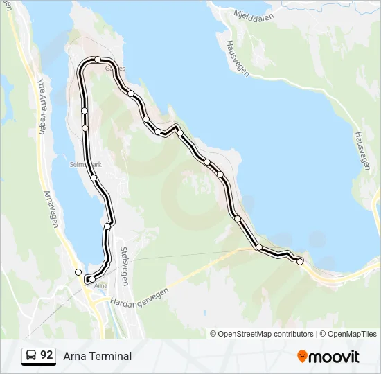 92 Bus Line Map