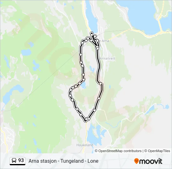 93 Bus Line Map