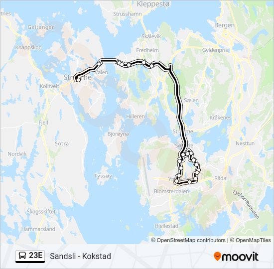 23E bus Line Map