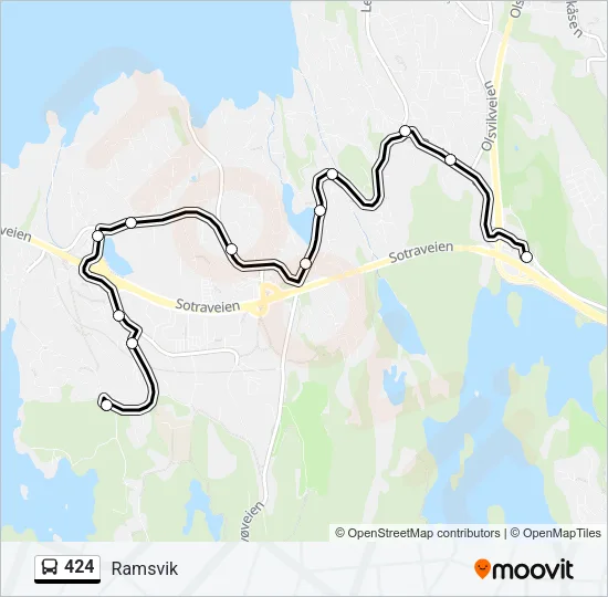 424 Bus Line Map