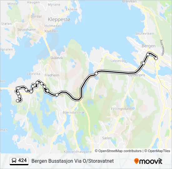 424 Bus Line Map