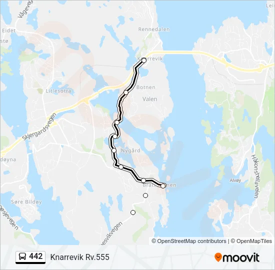 442 Bus Line Map