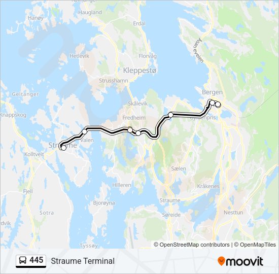 445 Bus Line Map