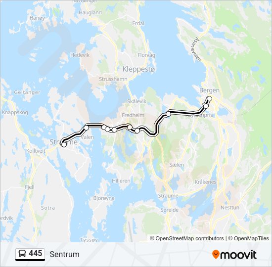445 Bus Line Map