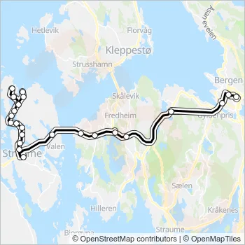445 Bus Line Map