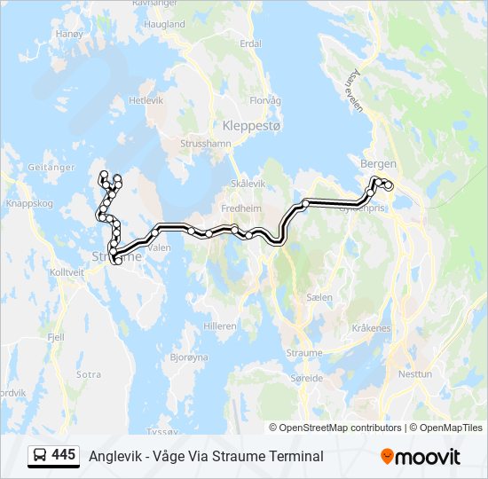 445 bus Line Map