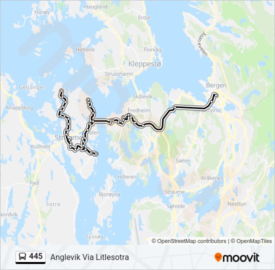 445 Bus Line Map