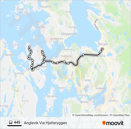 445 Bus Line Map