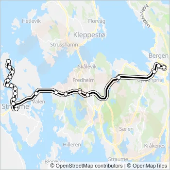 445 Bus Line Map
