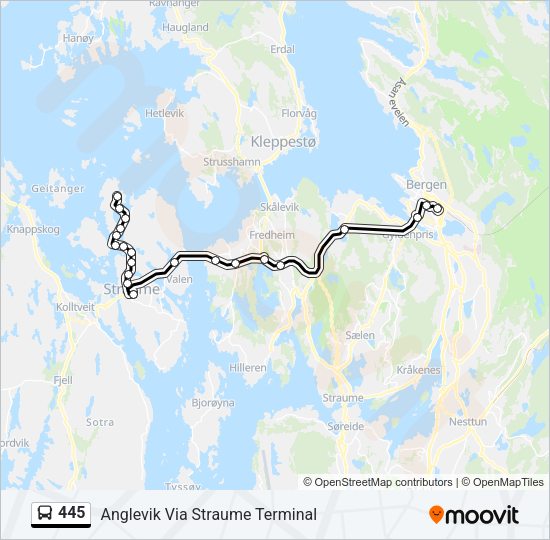 445 Bus Line Map