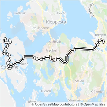 445 Bus Line Map
