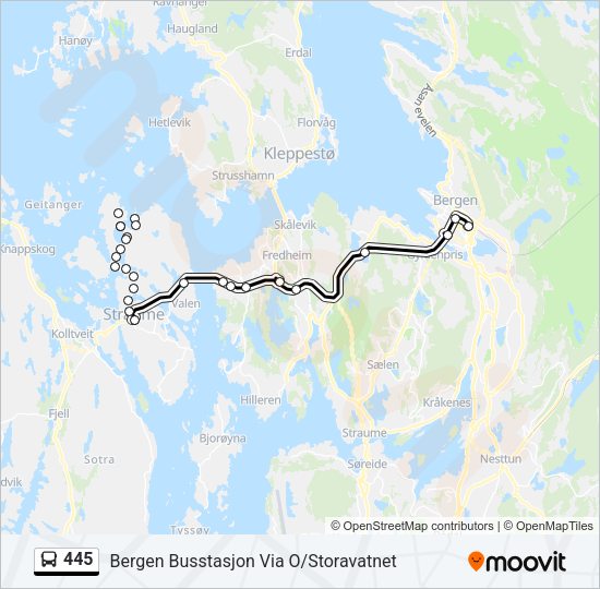 445 Bus Line Map
