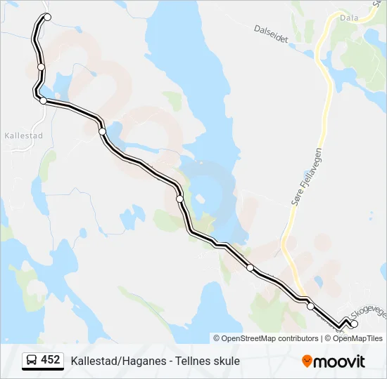 452 Bus Line Map