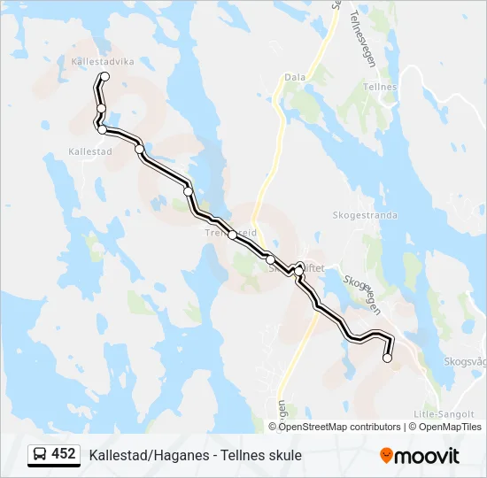 452 Bus Line Map