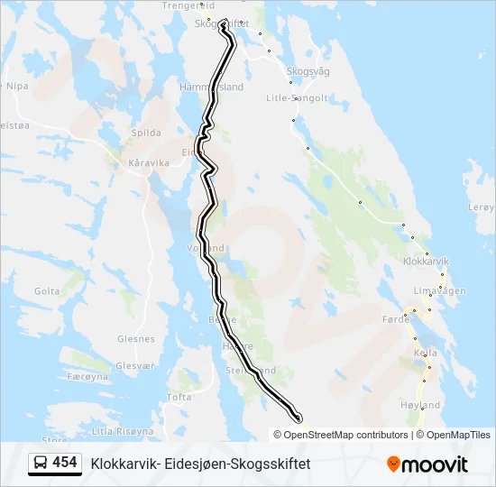 454 Bus Line Map