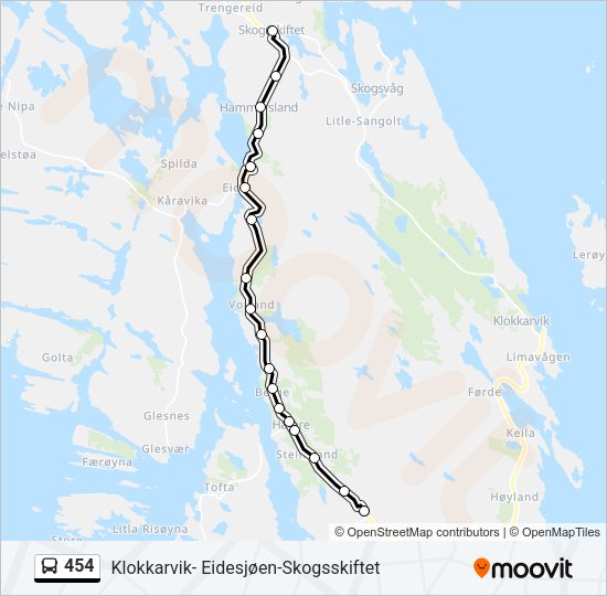 454 Bus Line Map