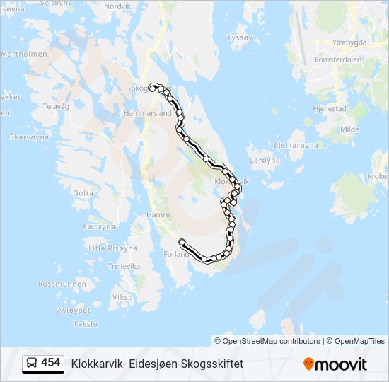 454 bus Line Map