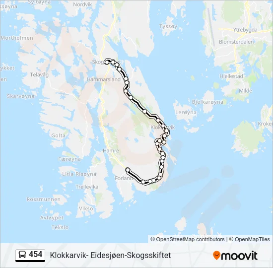 454 Bus Line Map