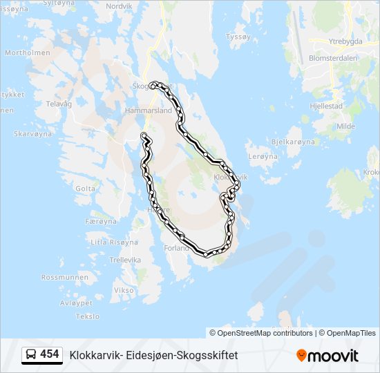 454 Bus Line Map