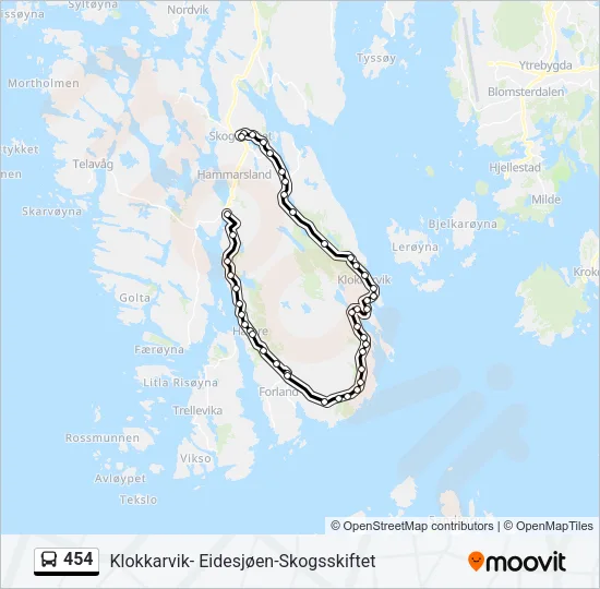 454 Bus Line Map