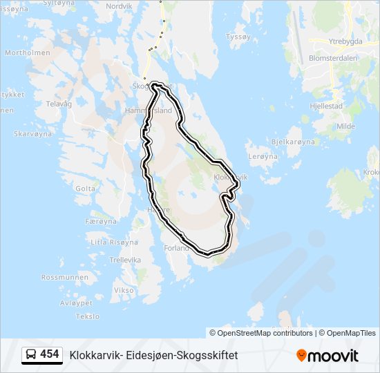 454 Bus Line Map