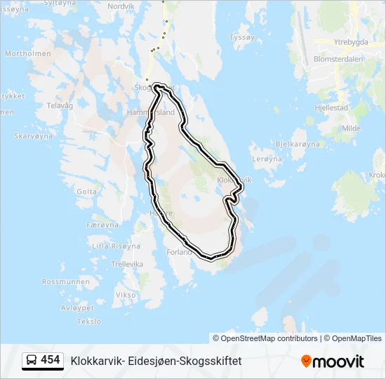 454 Bus Line Map