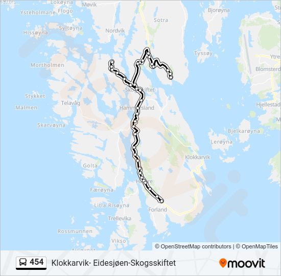 454 bus Line Map