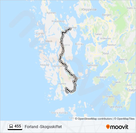 455 bus Line Map