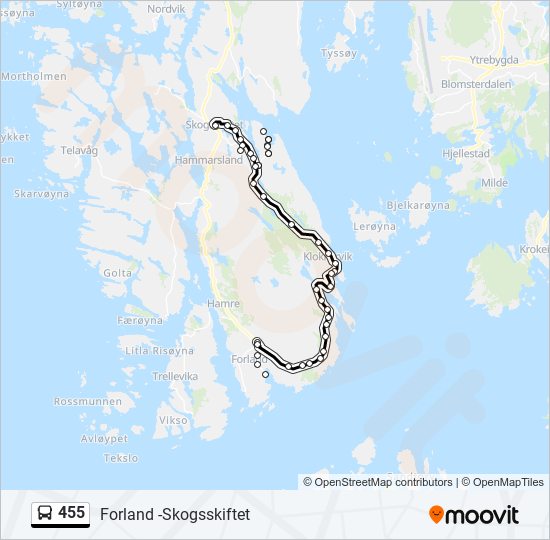 455 bus Line Map